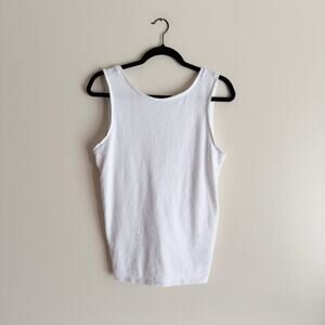 Gap White V Back Knot Twist Tank Top - Medium Tall